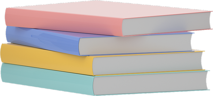 3D Colorful Book Pile Illustration 